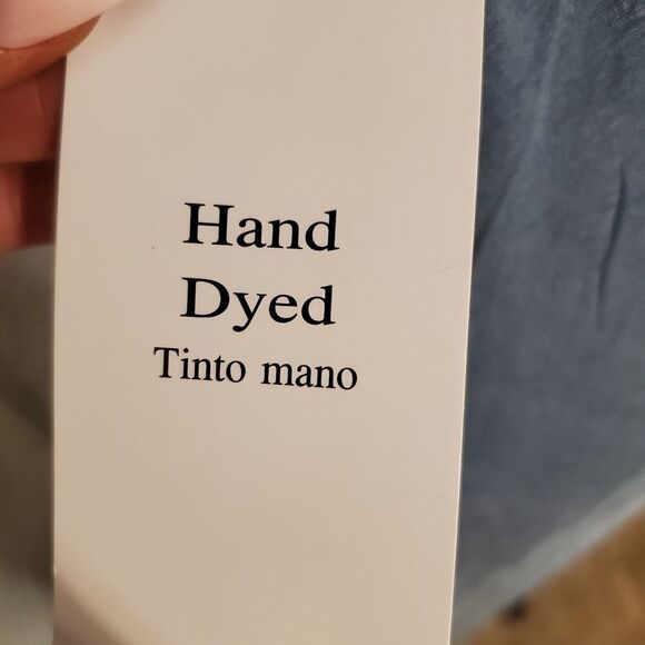 Nwt Mlle Gabrielle blue hand dyed wide leg lounge pants sz lg - Picture 7 of 8